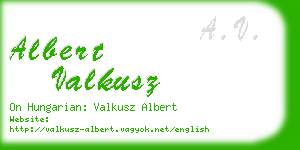albert valkusz business card